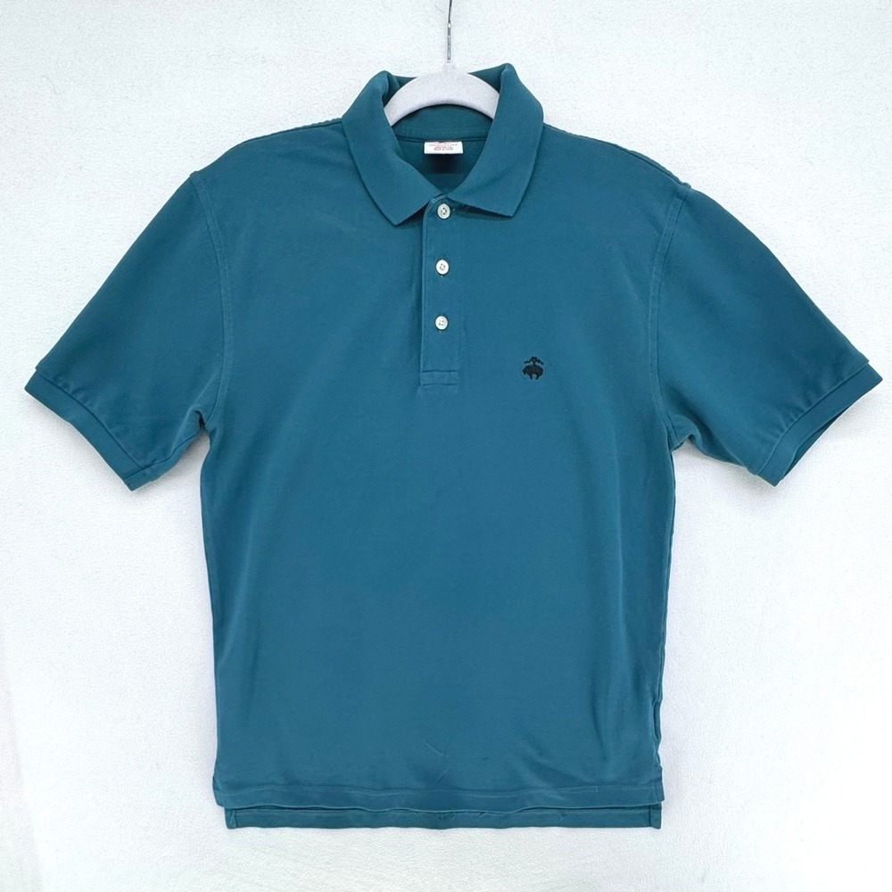 Brooks Brothers Polo Shirt Mens Small Teal Original Fit Performance Pique Cotton